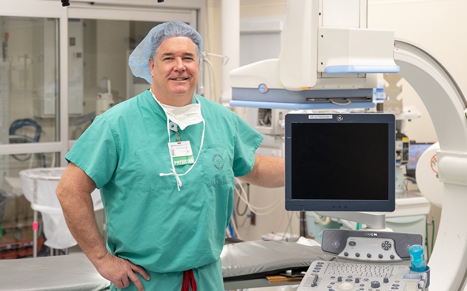 Dr. Langenberg, vascular surgeon, in the operating room